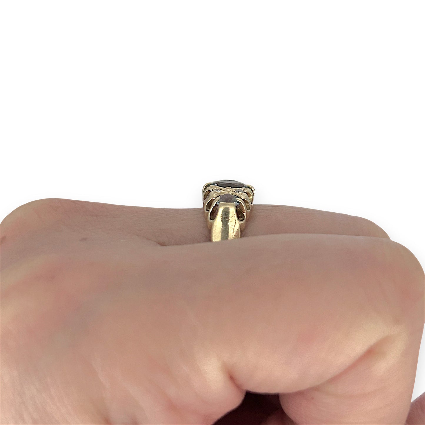 GOLD DEAL | 18ct (18K) Gold Aquamarine & Diamond Trilogy Refurbished Ring Valuation $3,250