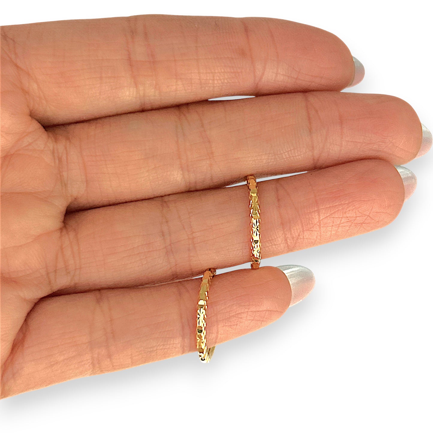 GOLD DEAL | 18ct Gold Diamond Cut Fashion Hoop Earrings 17.6mm