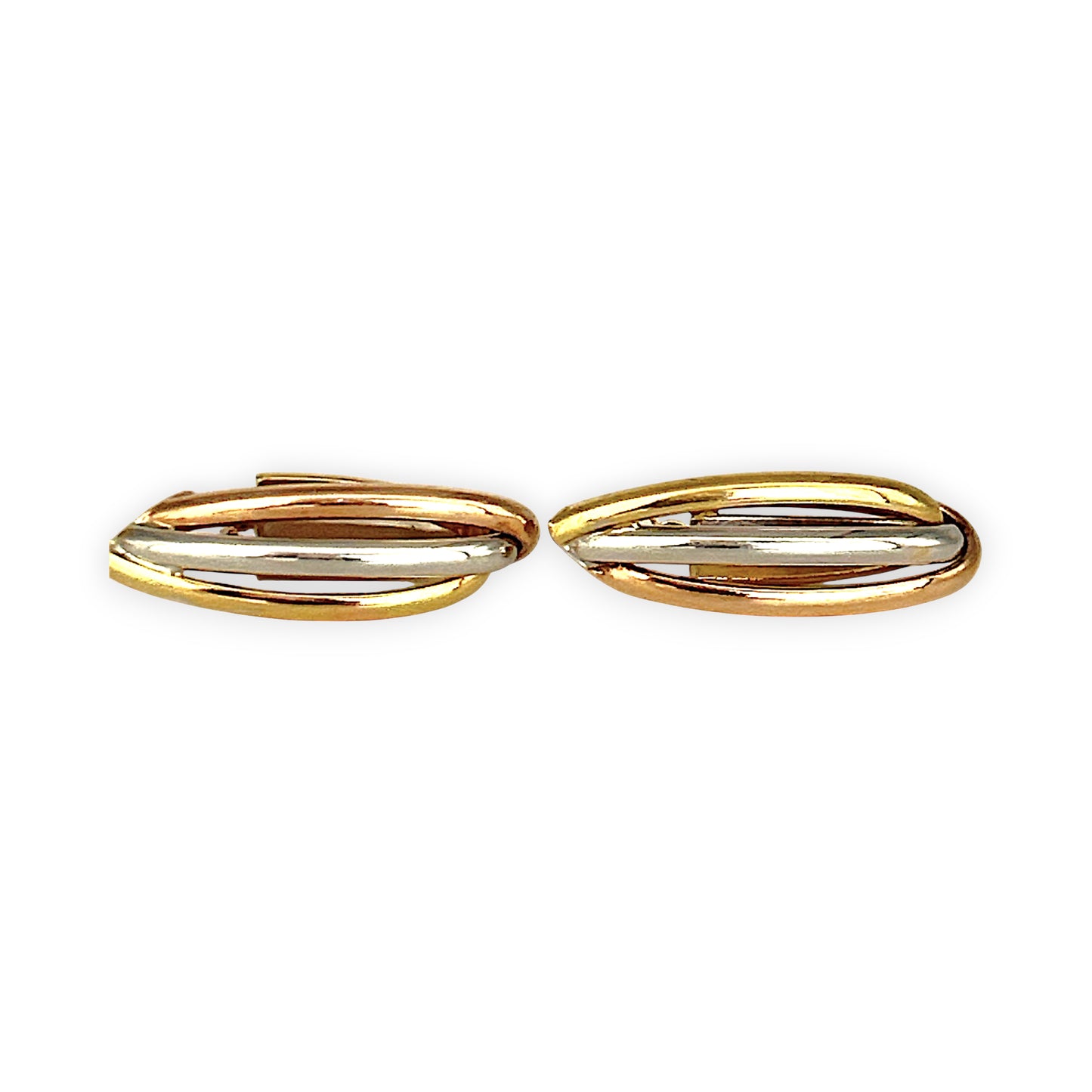GOLD DEAL | 18ct Gold Tri Tone Upturned Arch Hoop Earrings 31.9mm