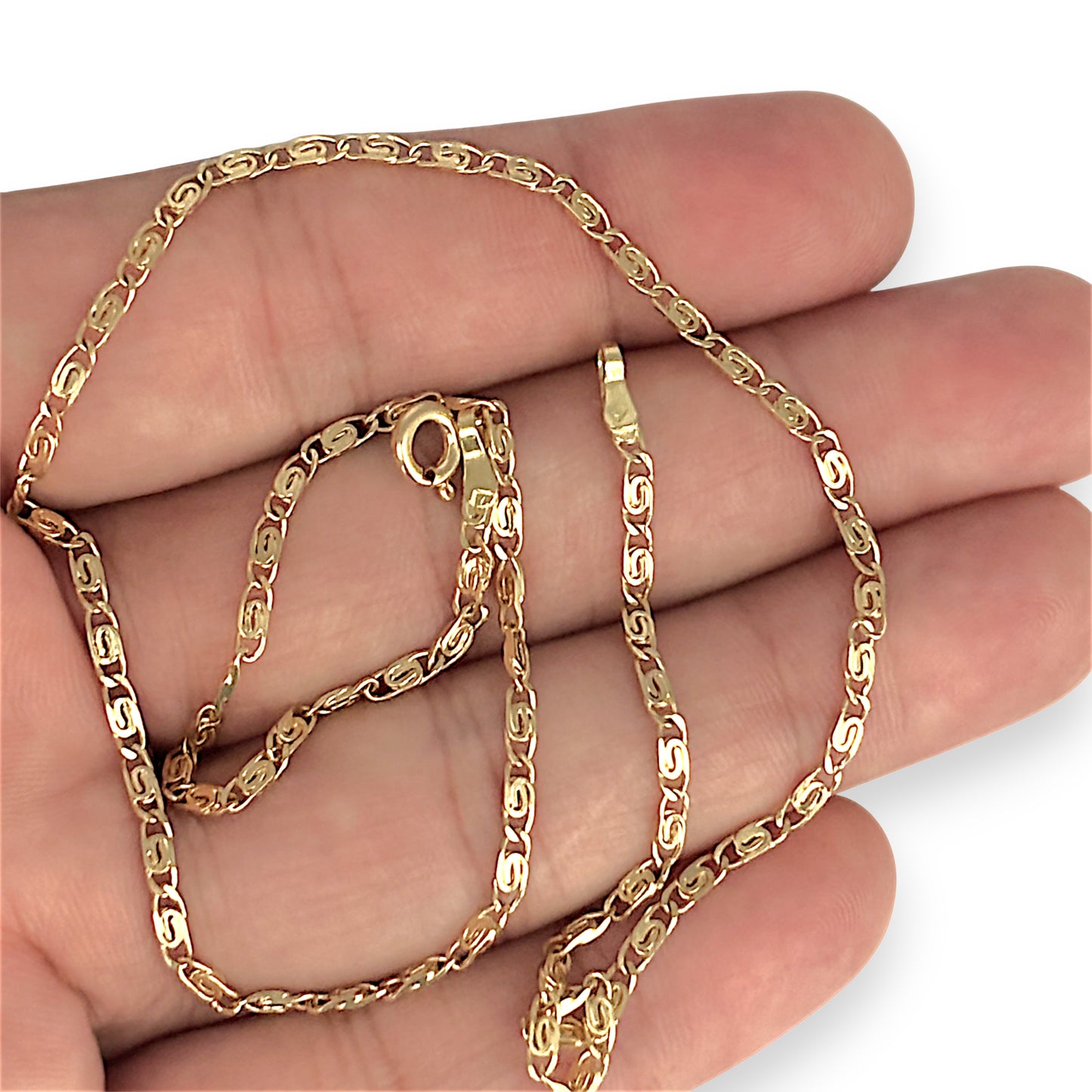 GOLD DEAL | 18ct Gold Designer Custom S Pattern Link Chain 41cm