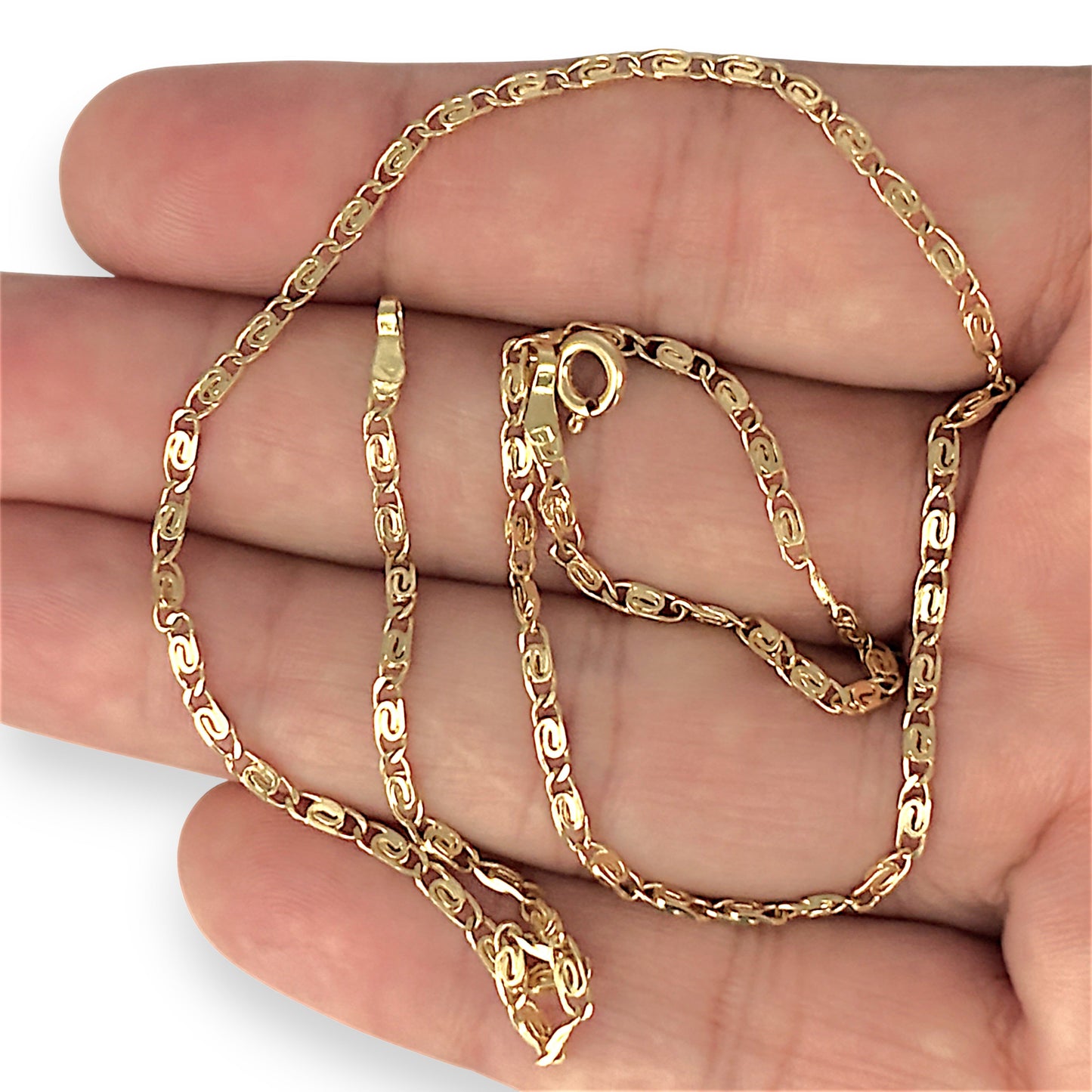 GOLD DEAL | 18ct Gold Designer Custom S Pattern Link Chain 41cm