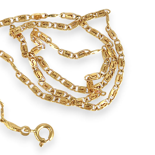 XMAS DEAL | 18kt Gold Designer Custom S Pattern Link Chain 41cm