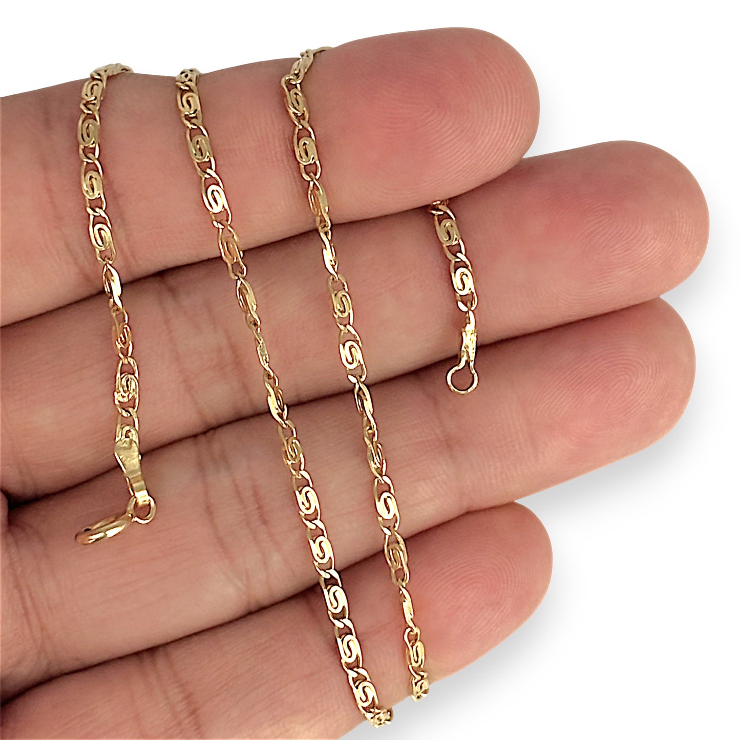 GOLD DEAL | 18ct Gold Designer Custom S Pattern Link Chain 41cm