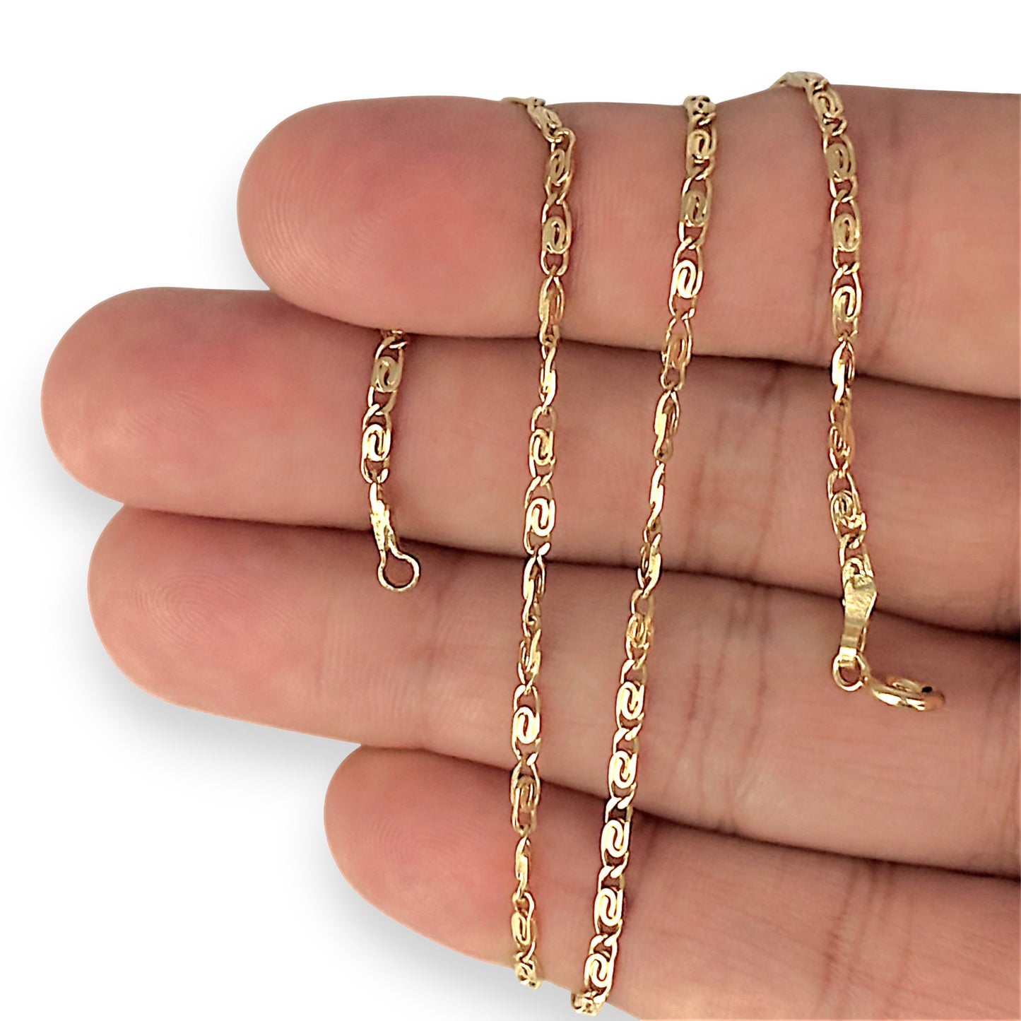 GOLD DEAL | 18ct Gold Designer Custom S Pattern Link Chain 41cm