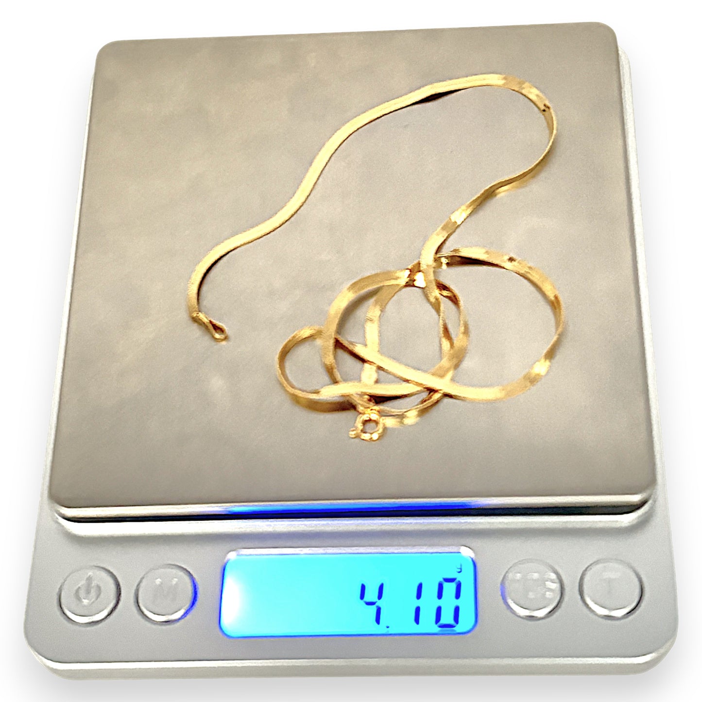 GOLD DEAL | 18ct Gold Hammered Herrinbone Chain 41cm