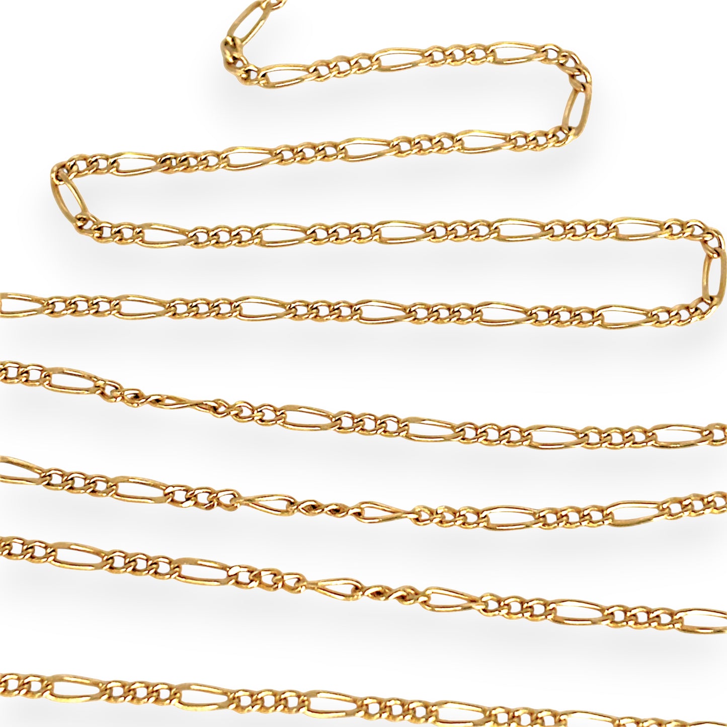 GOLD DEAL | 18ct Gold Flawless 3-1 Figaro Chain 50cm