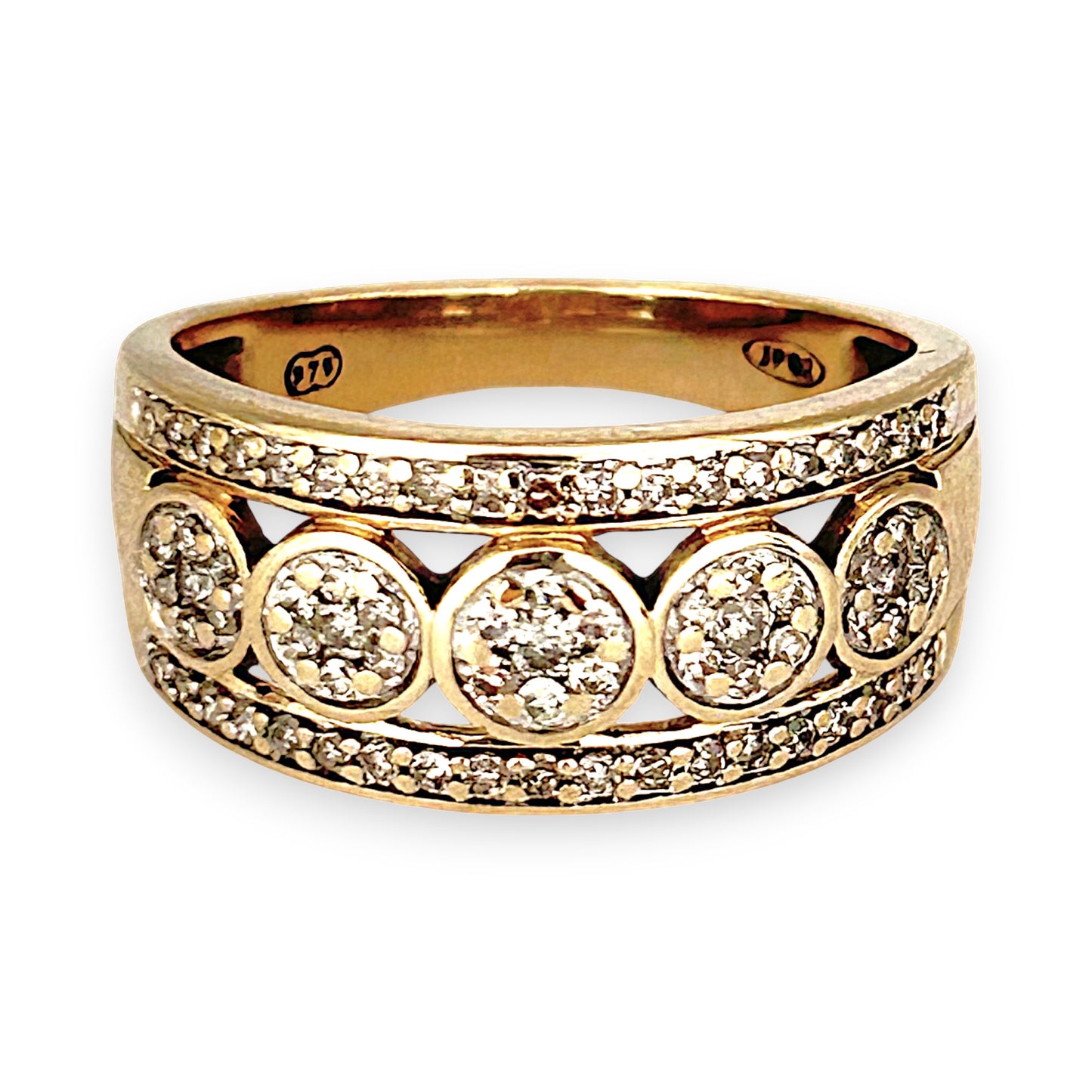 GOLD DEAL | 9ct (9K) Gold Haritage Sparkle Diamond 0.56ct Ring Valuation $2,100