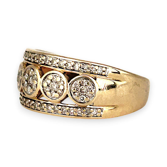 GOLD DEAL | 9ct (9K) Gold Haritage Sparkle Diamond 0.56ct Ring Valuation $2,100