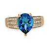 GOLD DEAL | 9ct (9K) Gold Topaz & Diamond Dress Refurbished Ring Size P Valuation $1,700