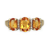 GOLD DEAL | 9ct (9K) Gold Citrine & Diamond Cluster Refurbished Ring Size O Valuation $1,000