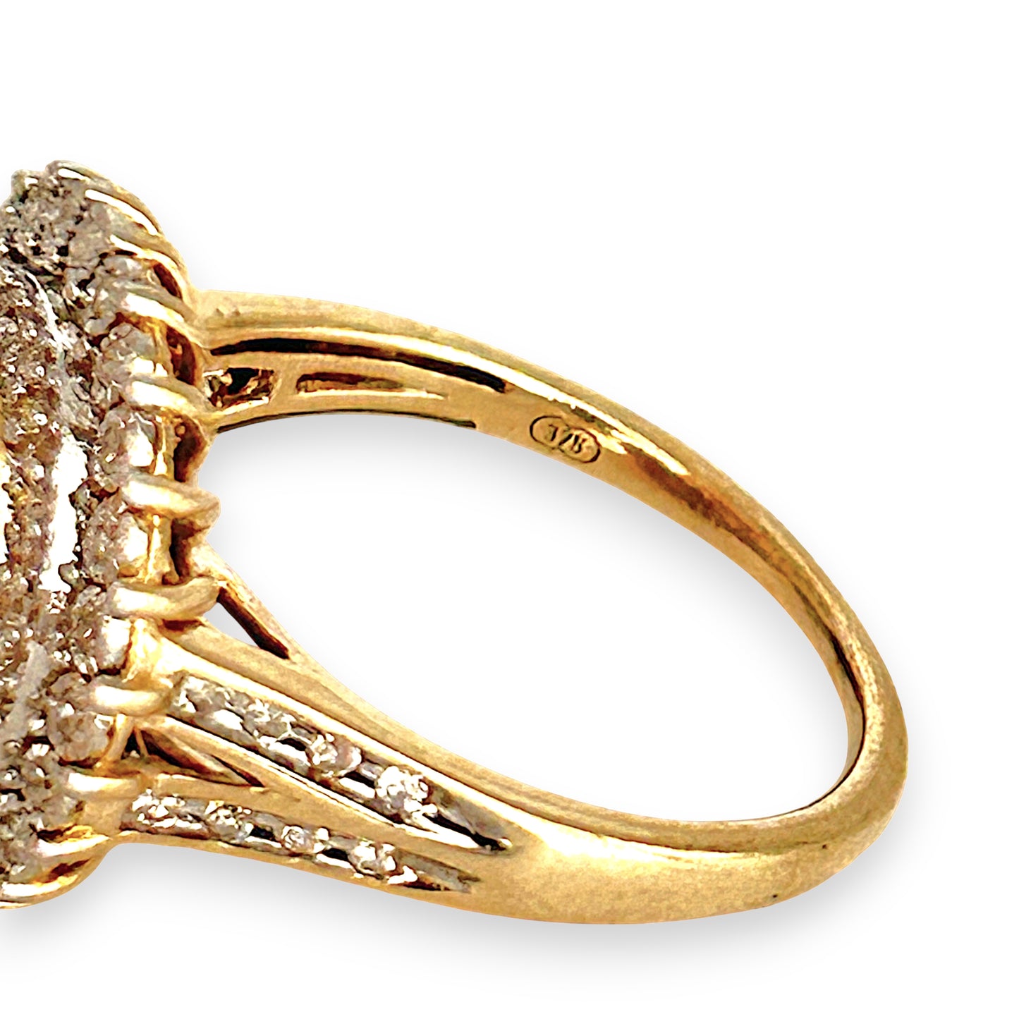 GOLD DEAL | 9ct (9K) Gold Cocktail Diamond 0.50ct Halo Cluster Ring Valuation $2,350