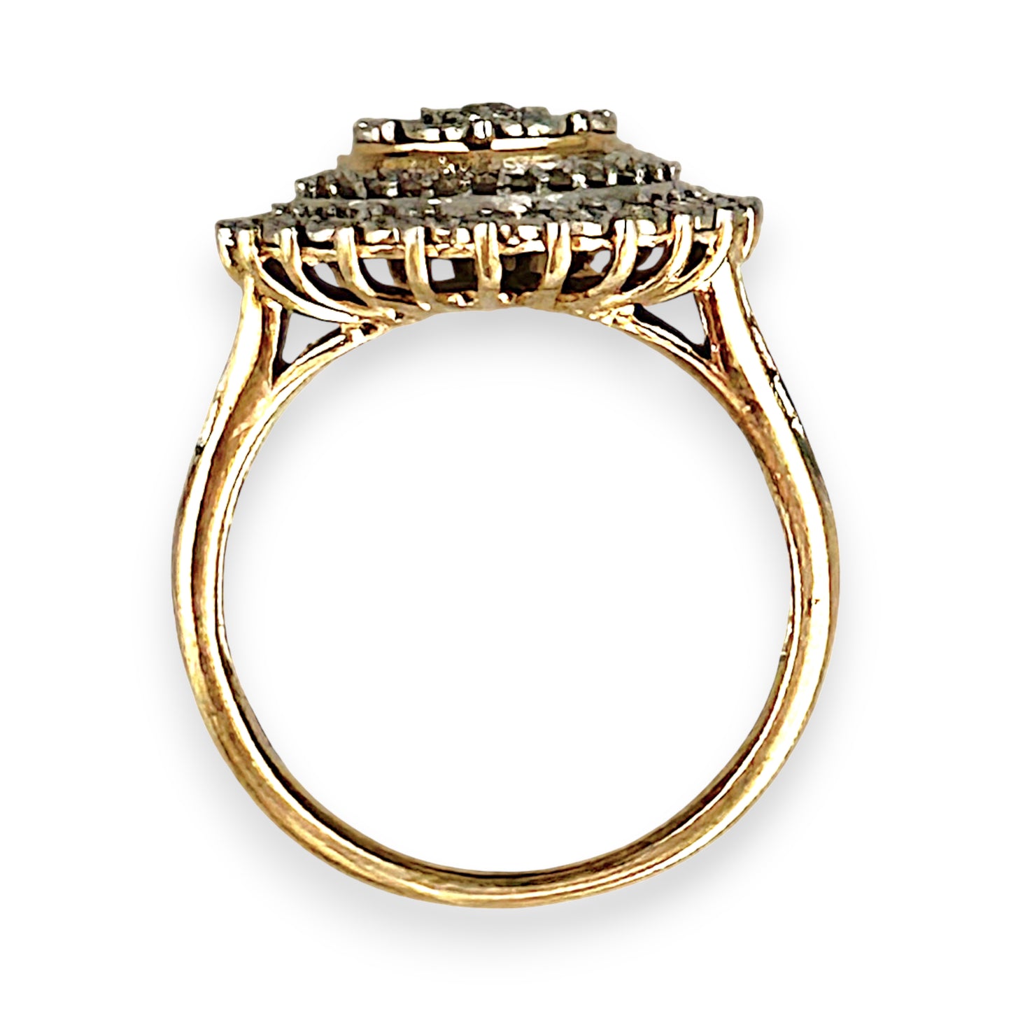 GOLD DEAL | 9ct (9K) Gold Cocktail Diamond 0.50ct Halo Cluster Ring Valuation $2,350