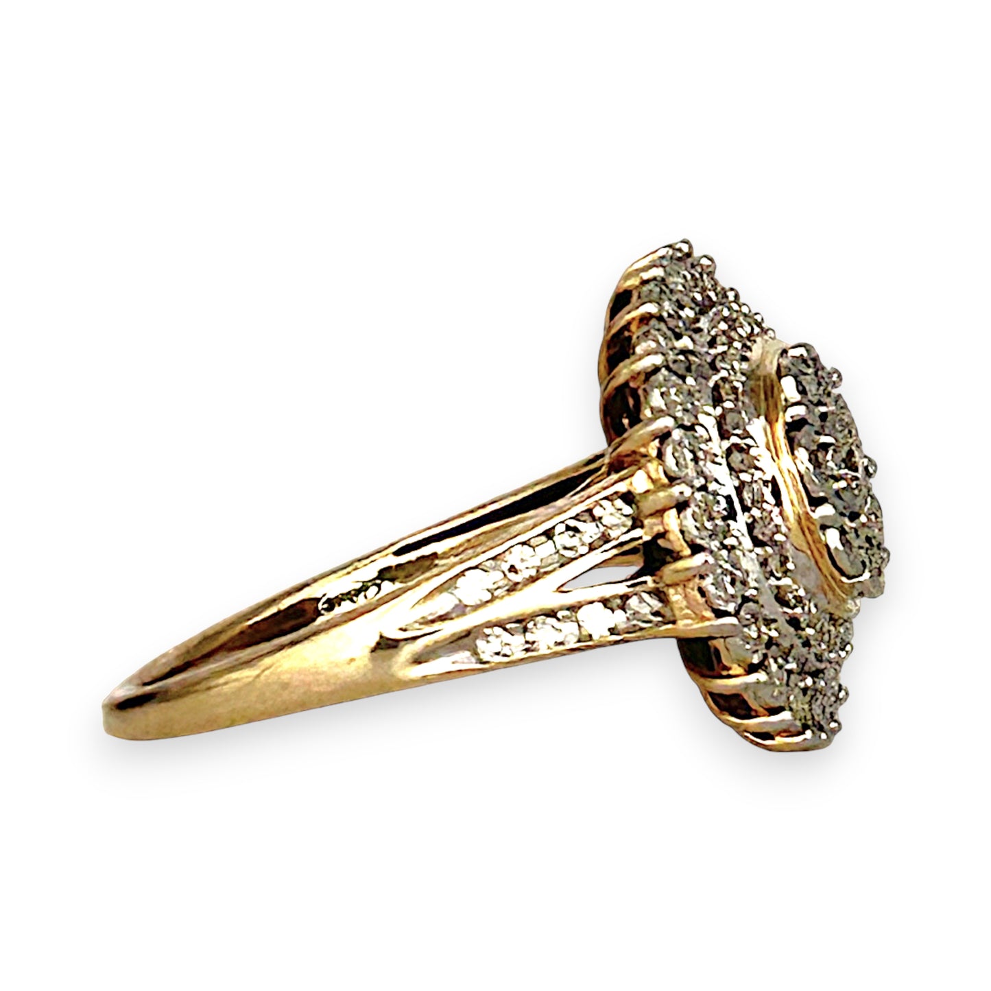 GOLD DEAL | 9ct (9K) Gold Cocktail Diamond 0.50ct Halo Cluster Ring Valuation $2,350