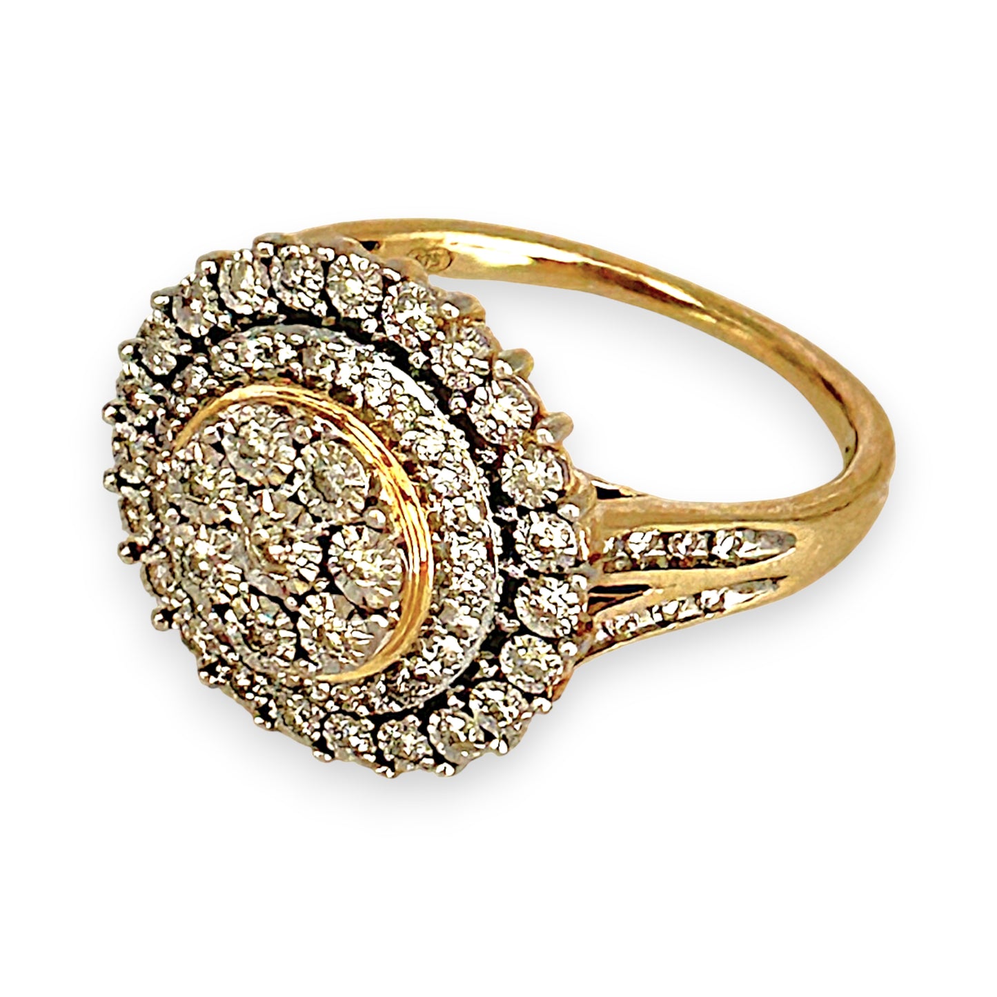 GOLD DEAL | 9ct (9K) Gold Cocktail Diamond 0.50ct Halo Cluster Ring Valuation $2,350