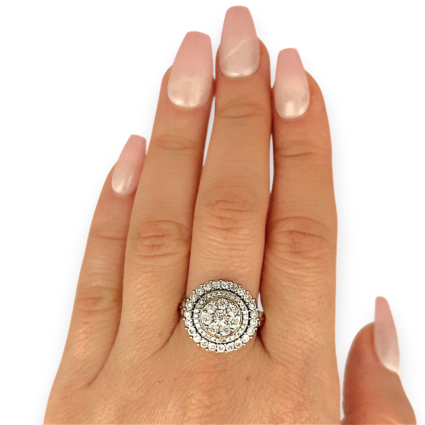 GOLD DEAL | 9ct (9K) Gold Cocktail Diamond 0.50ct Halo Cluster Ring Valuation $2,350