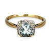 GOLD DEAL | 9ct (9K) Gold Affluent Elegance Aquamarine & Diamond Cluster Ring Valuation $1,100