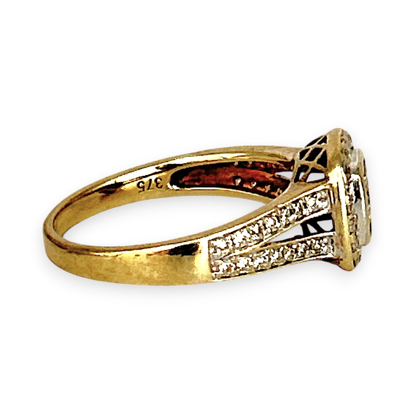 GOLD DEAL | 9ct (9K) Gold Regal Cluster 0.50ct Diamond Ring Valuation $2,275