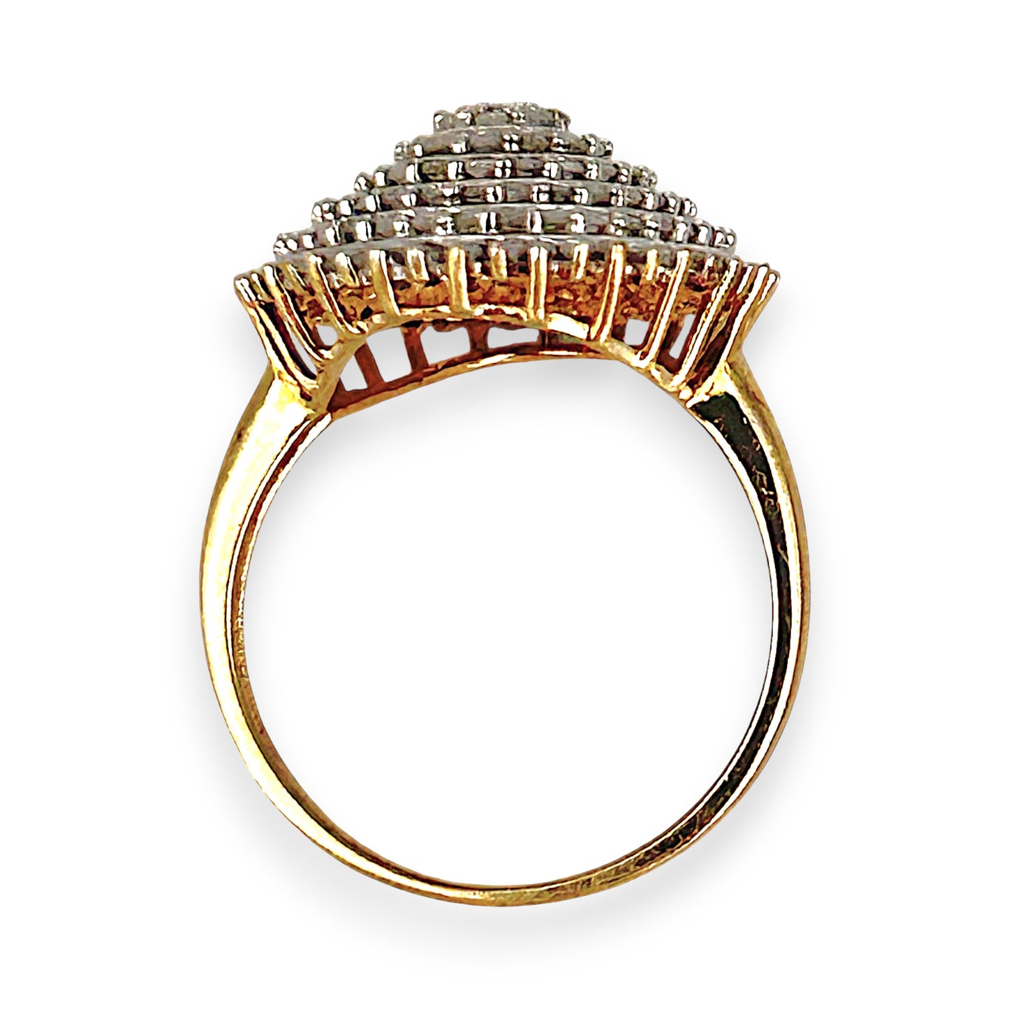 GOLD DEAL | 9ct (9K) Gold Radiant Grandeur 1ct Diamond Dome Ring Valuation $1,650