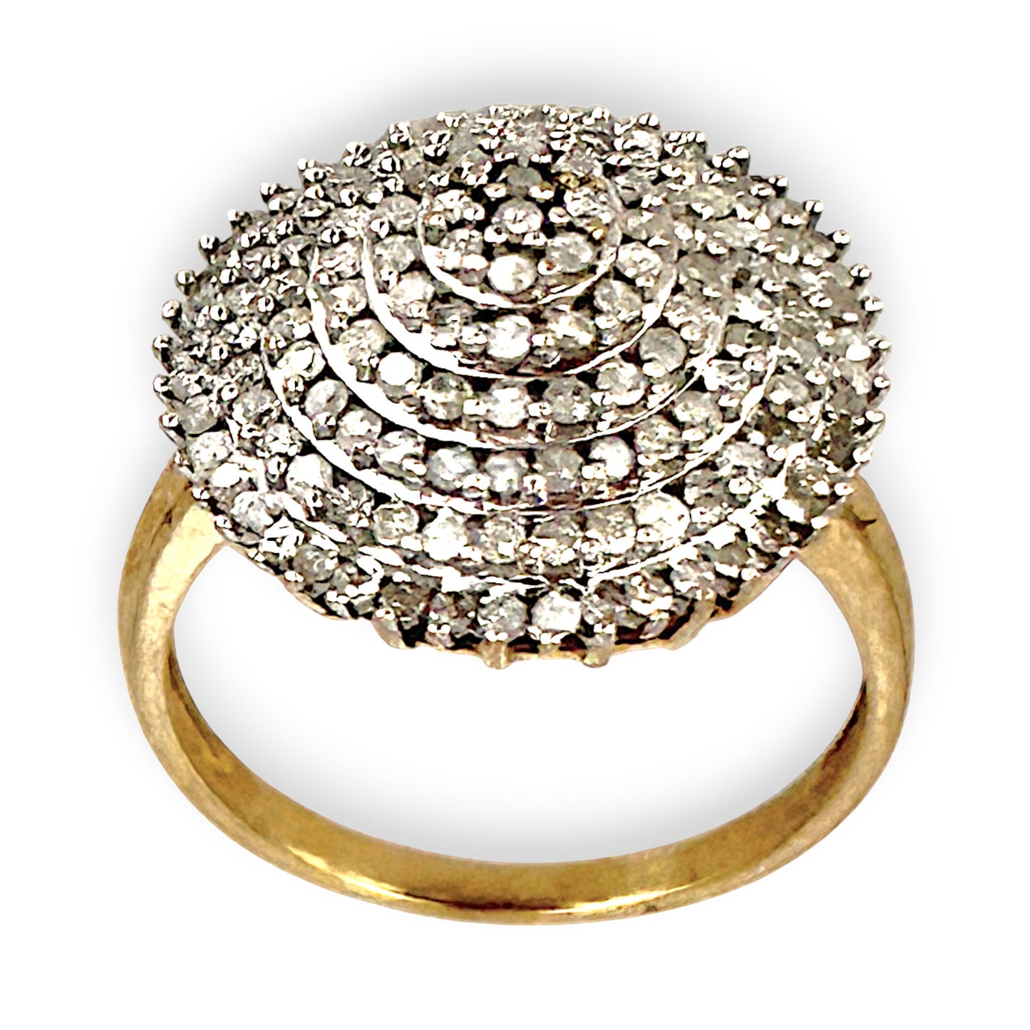 GOLD DEAL | 9ct (9K) Gold Radiant Grandeur 1ct Diamond Dome Ring Valuation $1,650