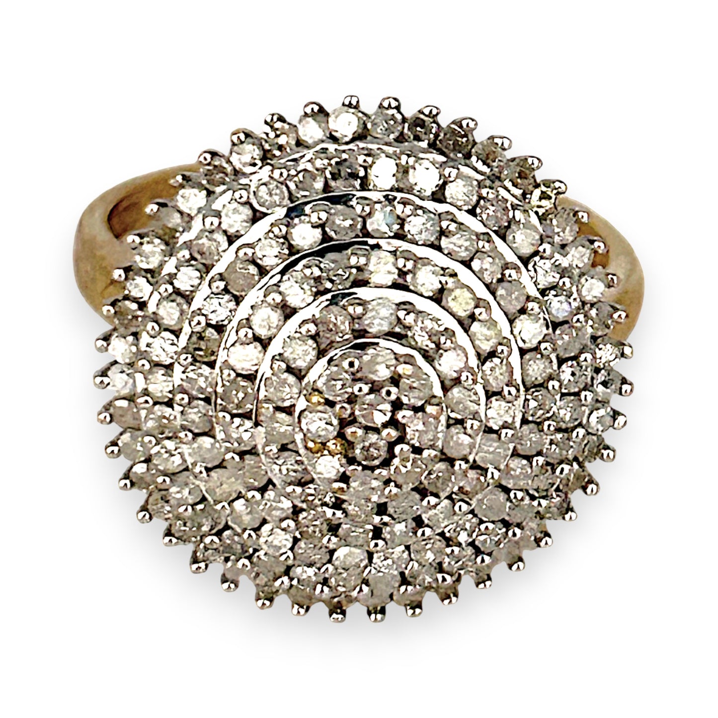GOLD DEAL | 9ct (9K) Gold Radiant Grandeur 1ct Diamond Dome Ring Valuation $1,650