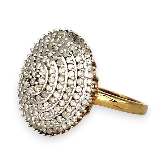GOLD DEAL | 9ct (9K) Gold Radiant Grandeur 1ct Diamond Dome Ring Valuation $1,650