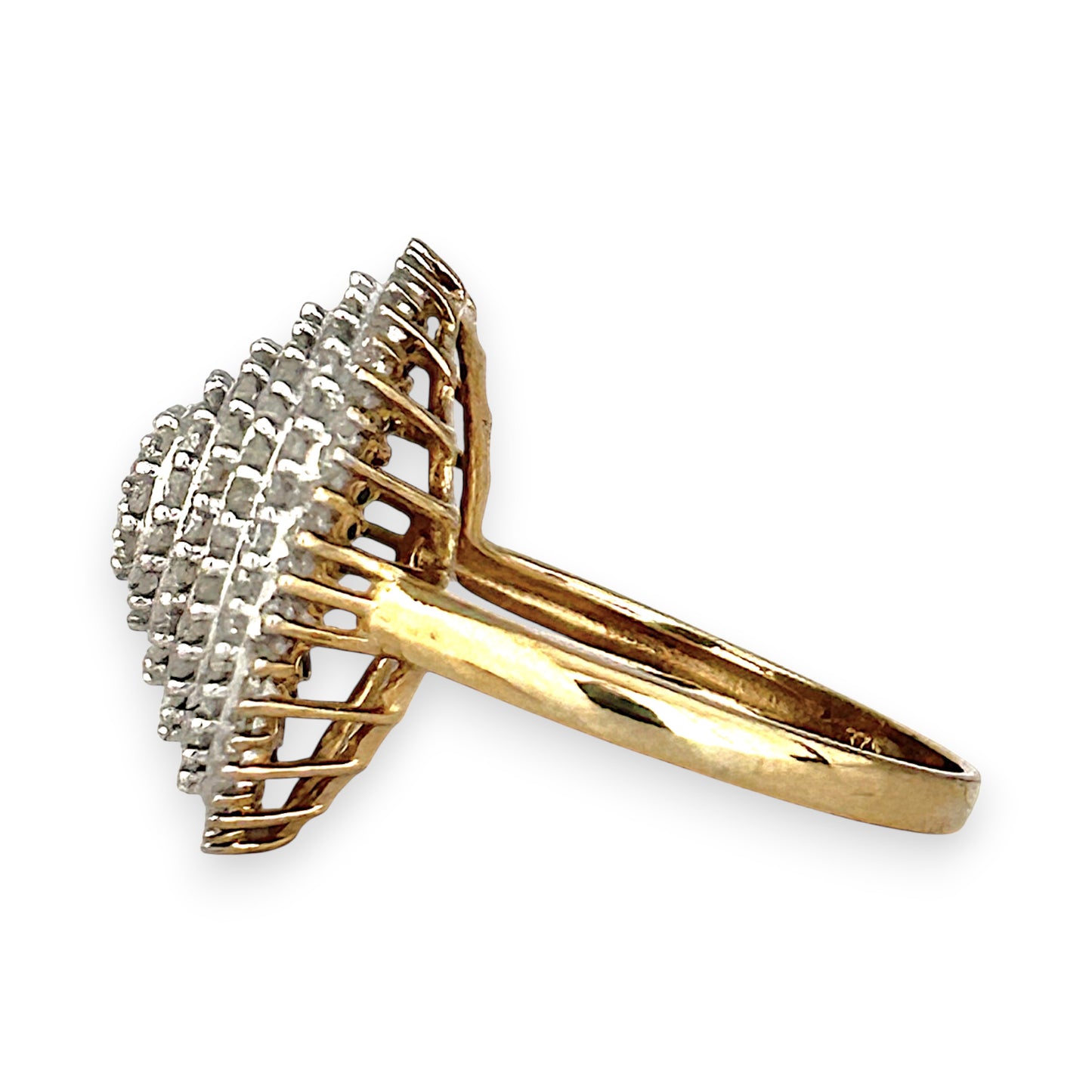 GOLD DEAL | 9ct (9K) Gold Radiant Grandeur 1ct Diamond Dome Ring Valuation $1,650