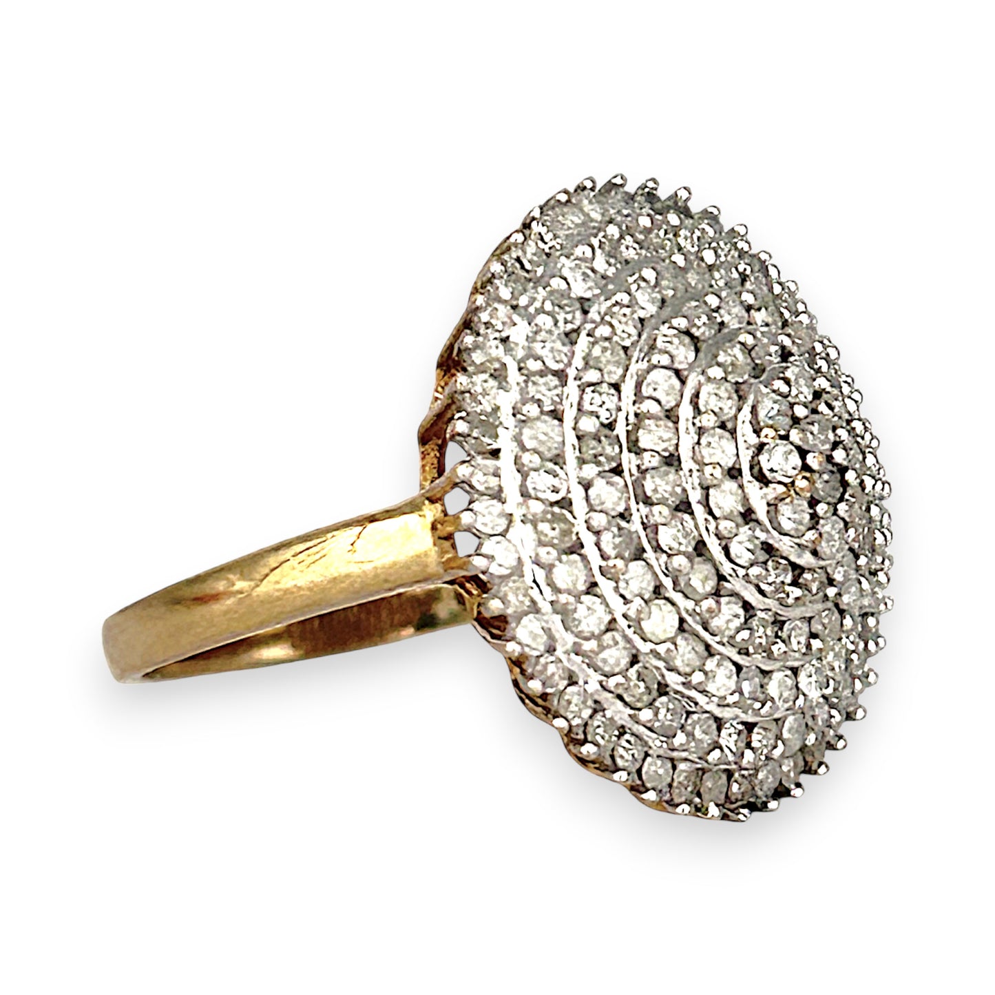 GOLD DEAL | 9ct (9K) Gold Radiant Grandeur 1ct Diamond Dome Ring Valuation $1,650