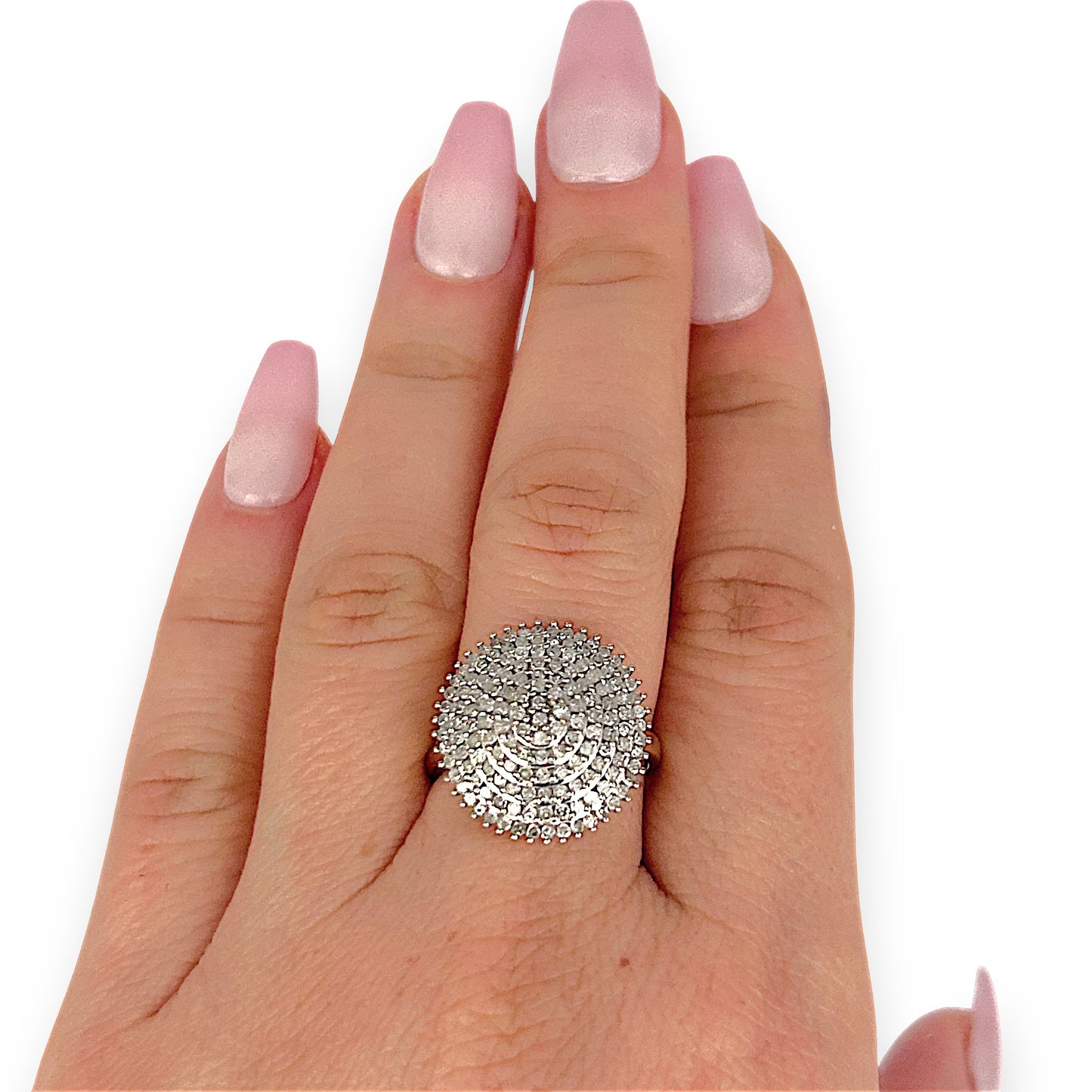 GOLD DEAL | 9ct (9K) Gold Radiant Grandeur 1ct Diamond Dome Ring Valuation $1,650