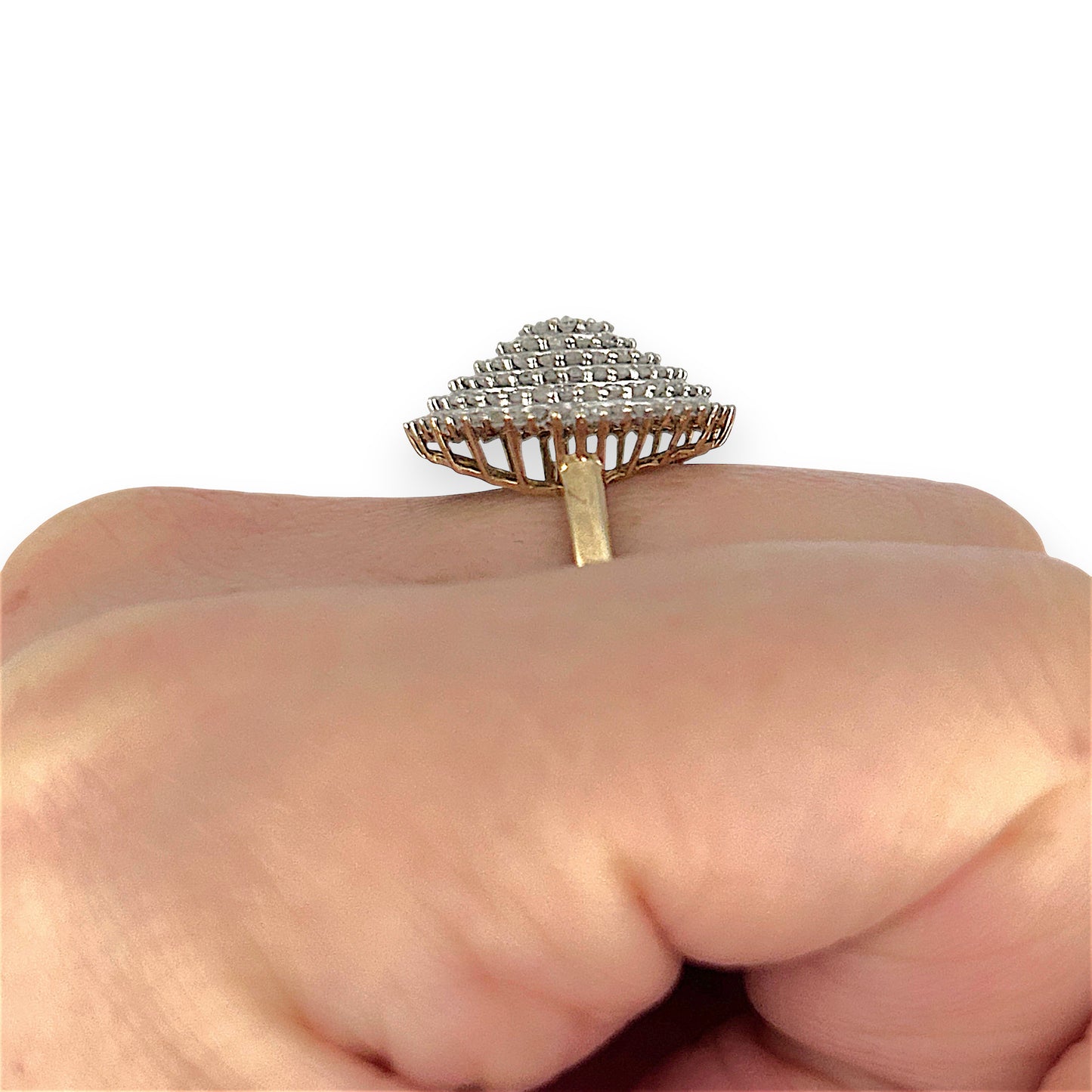 GOLD DEAL | 9ct (9K) Gold Radiant Grandeur 1ct Diamond Dome Ring Valuation $1,650