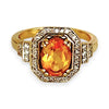 GOLD DEAL | 9ct (9K) Gold Radiant Warm Citrine & Diamond Halo Ring Valuation $2,200