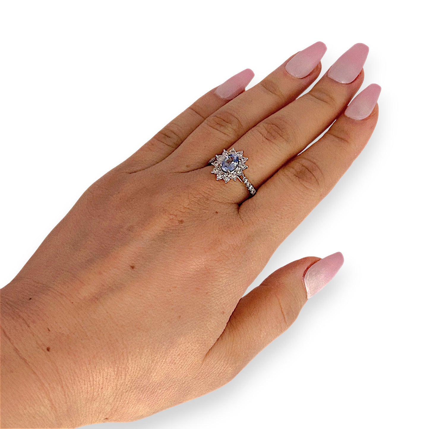 GOLD DEAL | 9ct (9K) Gold Refurbished Sapphire & Diamond Cluster Ring Size O Valuation $2,150