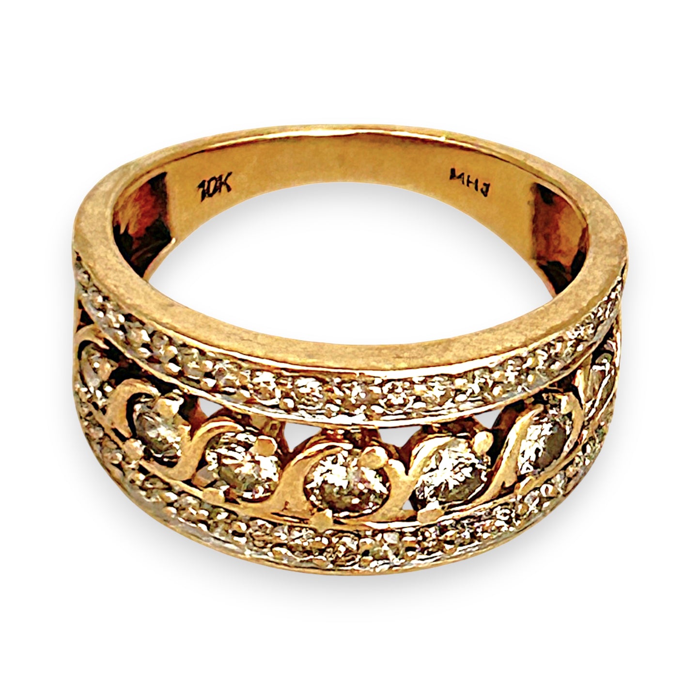 GOLD DEAL | 10ct (10K) Gold Michael Hill Regalia Swirl Diamond Ring Valuation $3,300