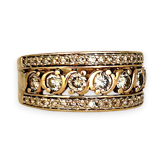 GOLD DEAL | 10ct (10K) Gold Michael Hill Regalia Swirl Diamond Ring Valuation $3,300