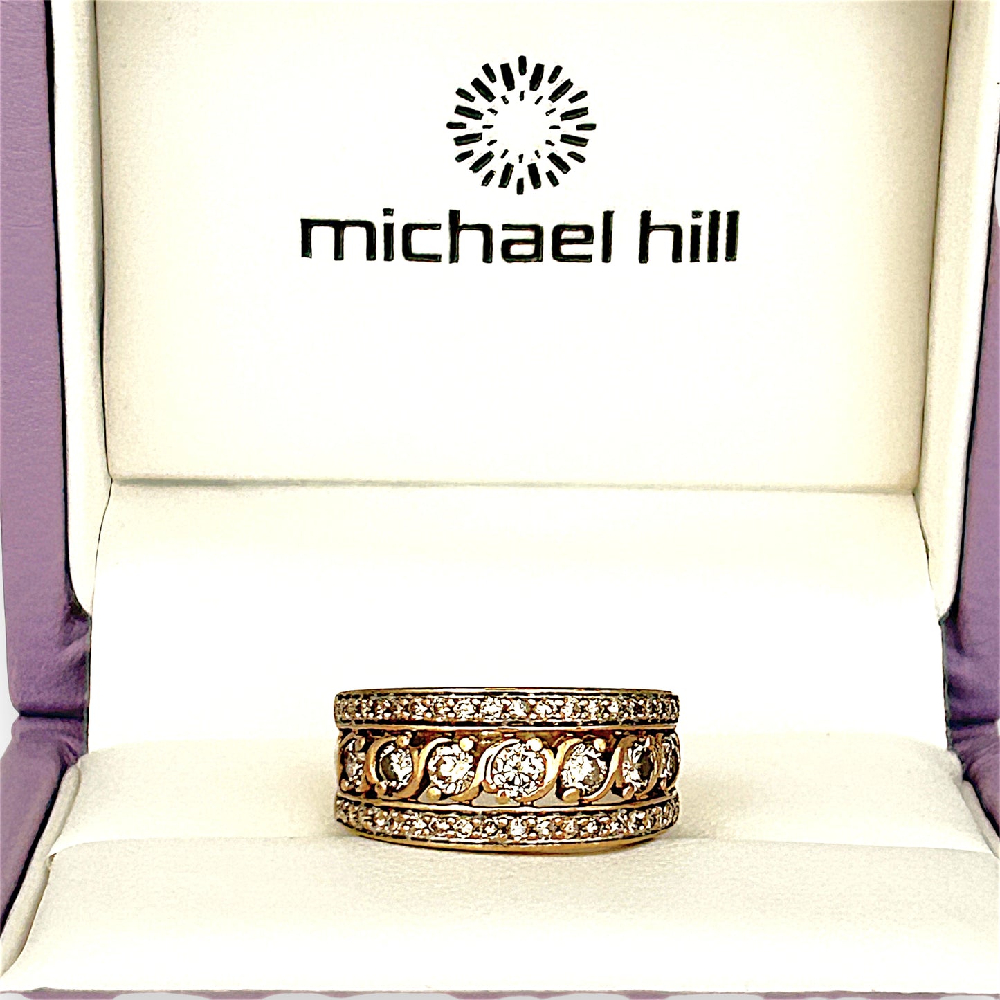 GOLD DEAL | 10ct (10K) Gold Michael Hill Regalia Swirl Diamond Ring Valuation $3,300