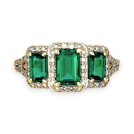 GOLD DEAL | 10ct (10K) Gold Michael Hill Emerald Radiance with Diamond Ring Valuation $1,525