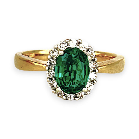 XMAS DEAL | 10kt Gold Michael Hill Enchanting Emerald & Diamond Ring Valuation $1,750