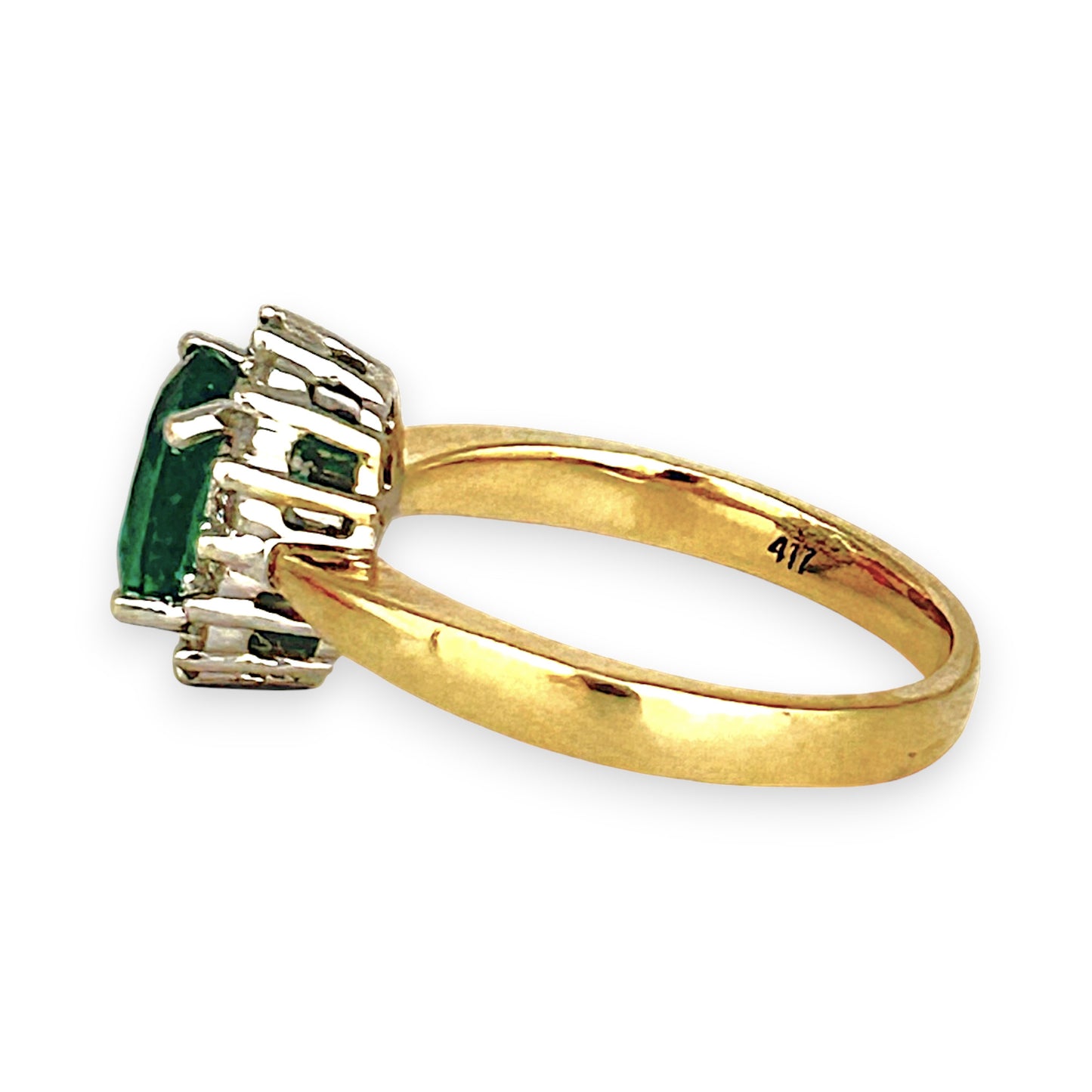 GOLD DEAL | 10ct Gold Michael Hill Enchanting Emerald & Diamond Ring Valuation $1,750