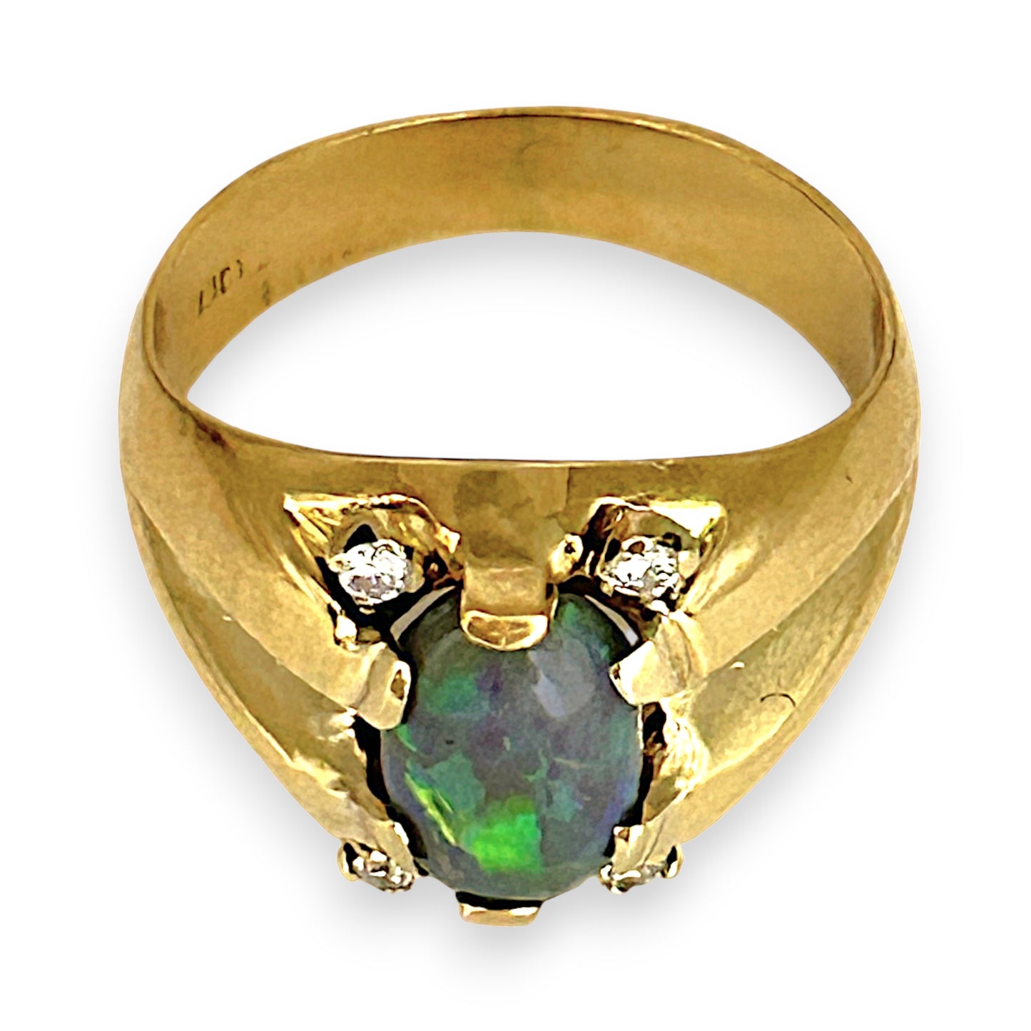 GOLD DEAL | 18ct (18K) Gold Serene Sparkle Oval Opal & Diamond Ring Valuation $10,750
