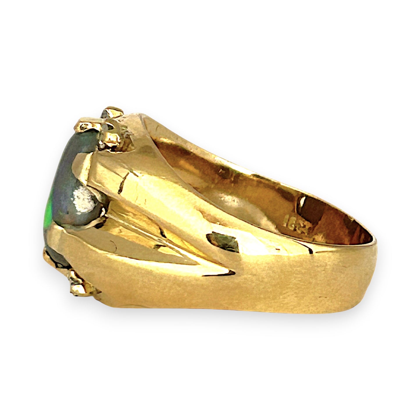 GOLD DEAL | 18ct (18K) Gold Serene Sparkle Oval Opal & Diamond Ring Valuation $10,750