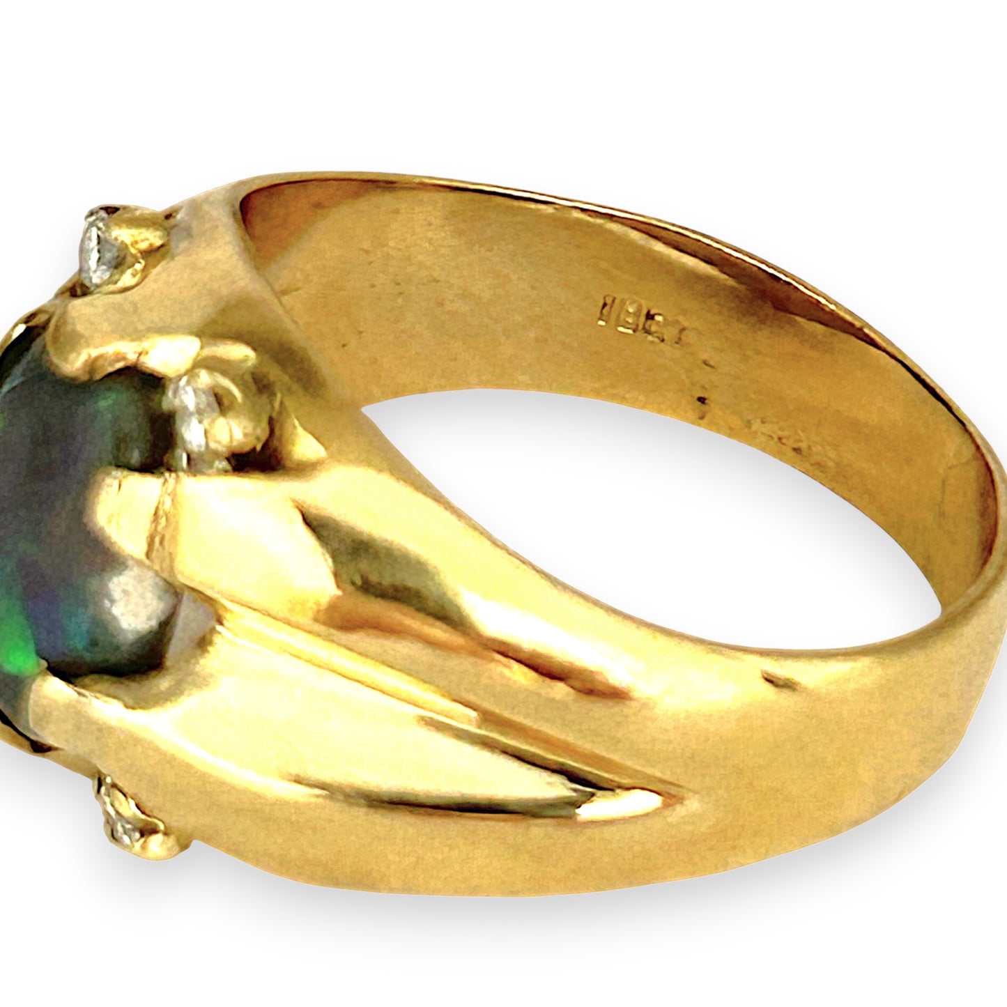 GOLD DEAL | 18ct (18K) Gold Serene Sparkle Oval Opal & Diamond Ring Valuation $10,750