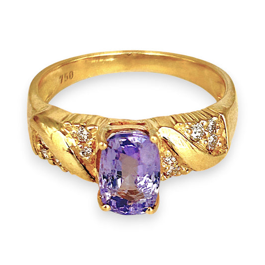 XMAS DEAL | 18kt Gold Violet Royale Ring with Sapphire Valuation $6,400