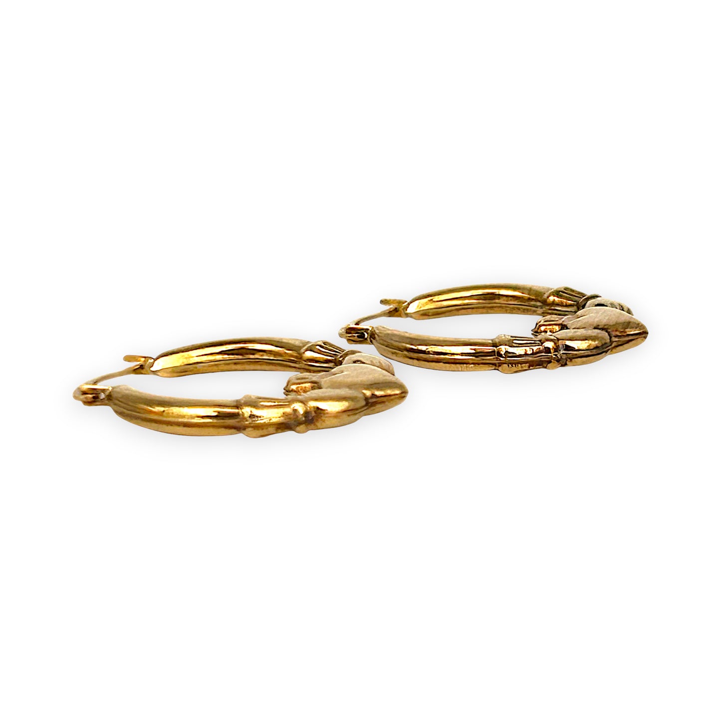 GOLD DEAL | 9ct Gold Claddagh Hoop Earrings – Symbols of Love, Loyalty & Friendship