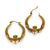 GOLD DEAL | 9ct Gold Claddagh Hoop Earrings – Symbols of Love, Loyalty & Friendship