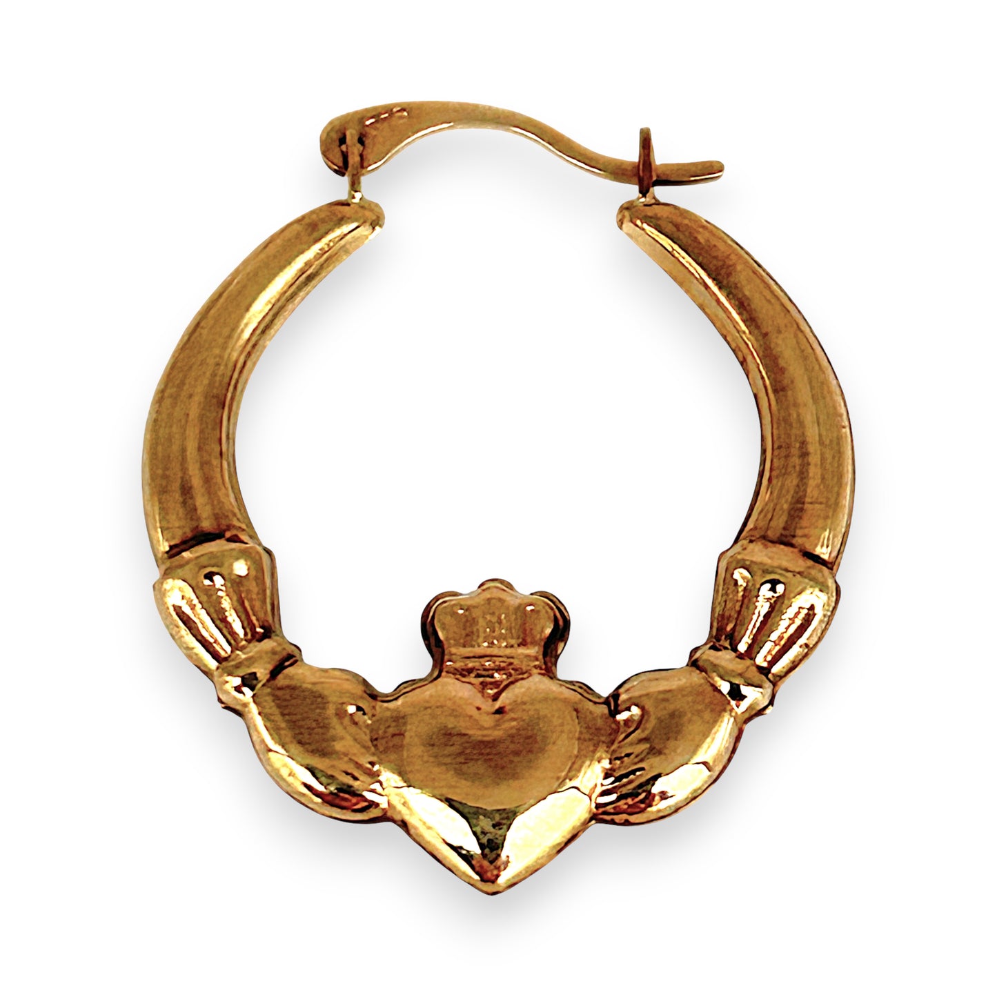 GOLD DEAL | 9ct Gold Claddagh Hoop Earrings – Symbols of Love, Loyalty & Friendship