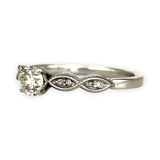XMAS DEAL | 10kt White Gold Aurora Solitaire Ring Valuation $3,200