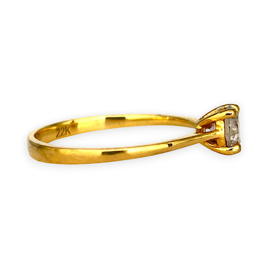 GOLD DEAL | 22K Gold Ring with Radiant CZ