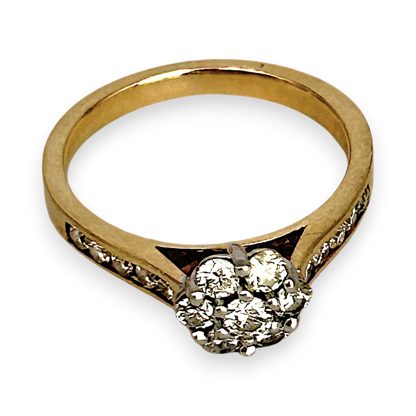 GOLD DEAL | 9ct (9K) Gold Diamond Floral Cluster Ring Valuation TDW 0.70ct $3,000
