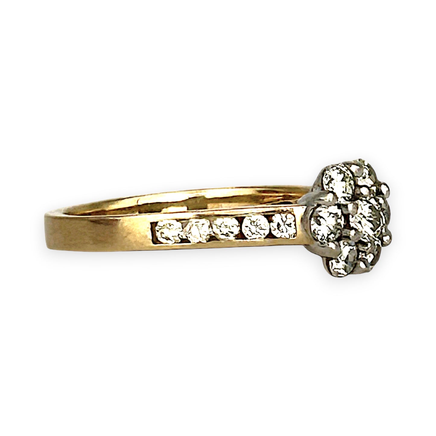 GOLD DEAL | 9ct (9K) Gold Diamond Floral Cluster Ring Valuation TDW 0.70ct $3,000