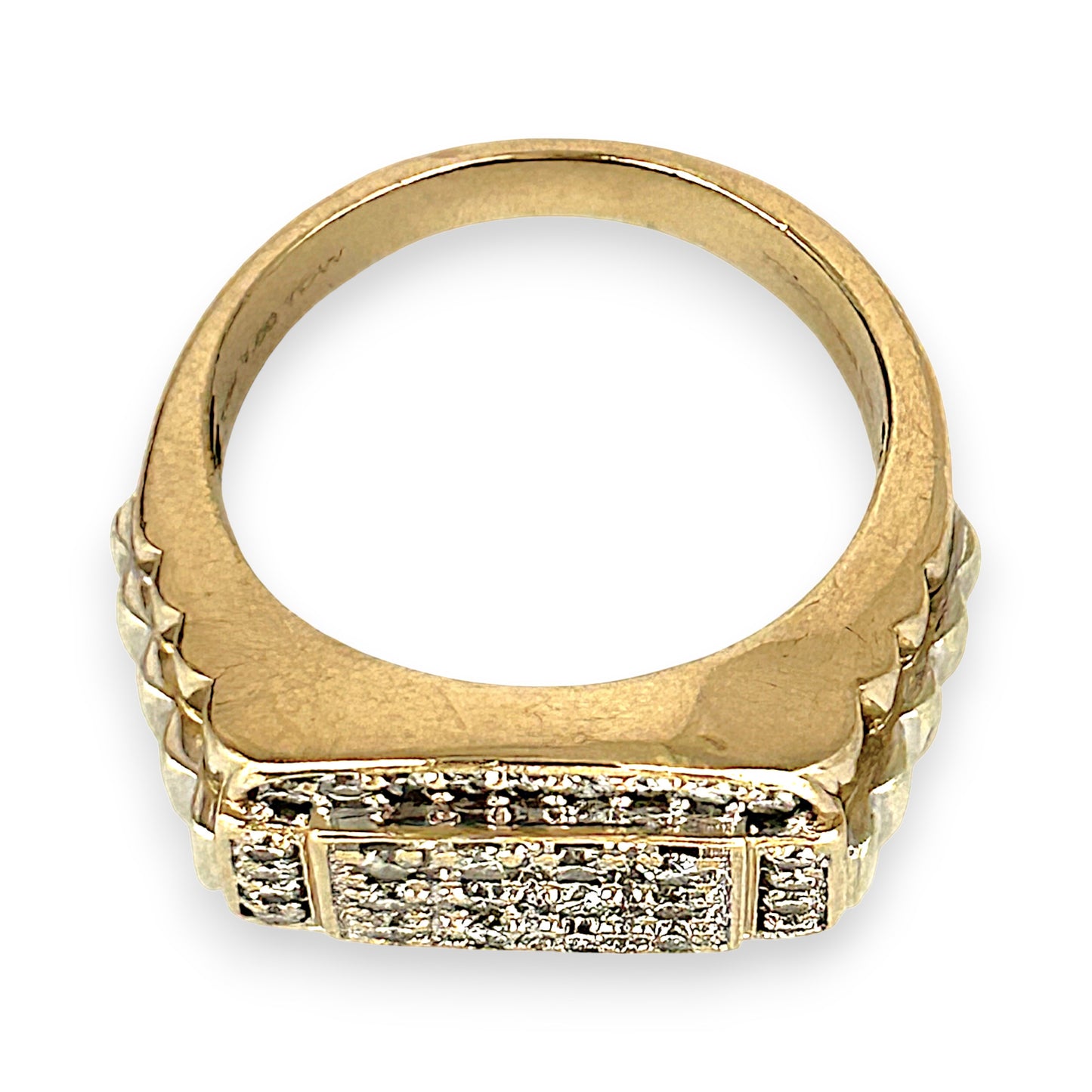 GOLD DEAL | 10ct (10K) Y/W Gold MICHAEL HILL Regal Grid Diamond 1.00ct Statement Ring