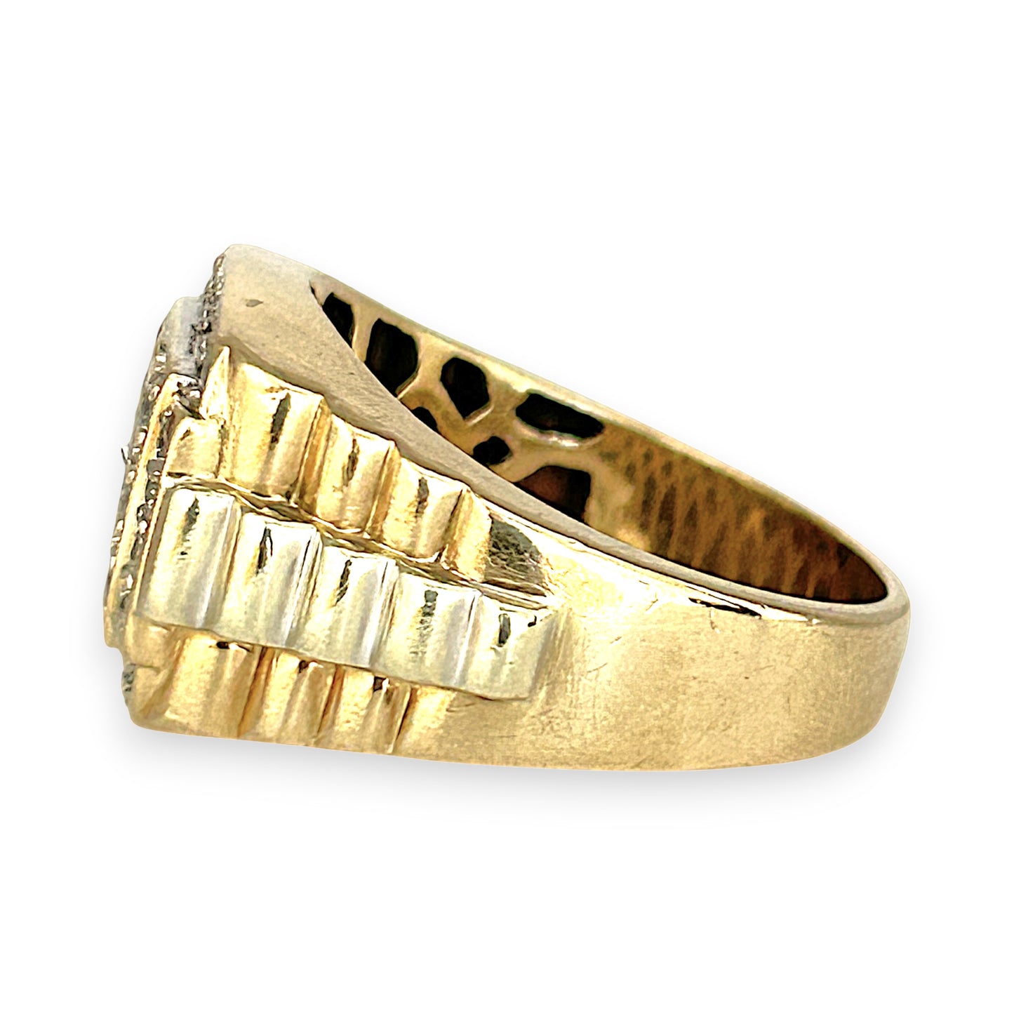 GOLD DEAL | 10ct (10K) Y/W Gold MICHAEL HILL Regal Grid Diamond 1.00ct Statement Ring